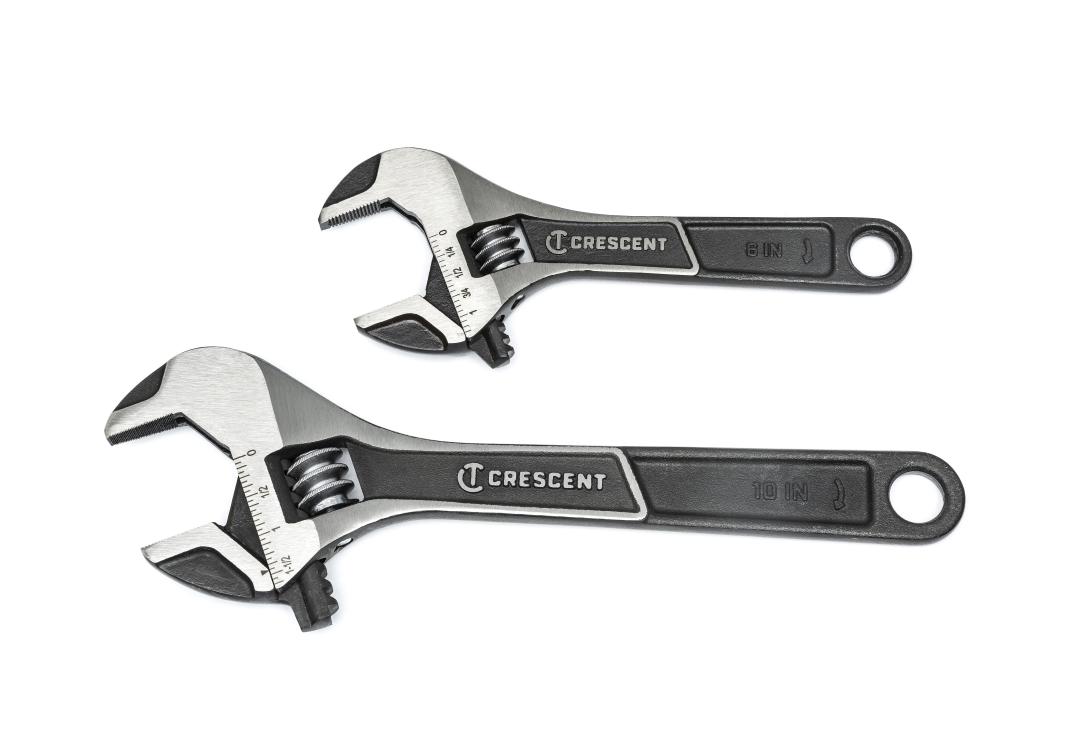 2 Piece Wide Jaw Adjustable Wrench Set 6 & 10