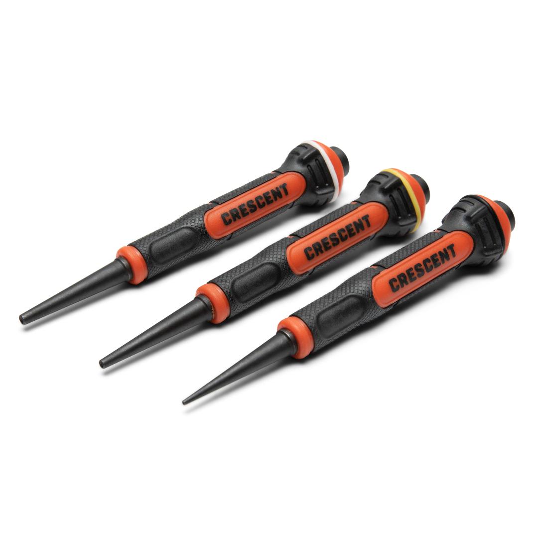 3 Pc. Dual Material Nail Punch Set | Crescent Tools