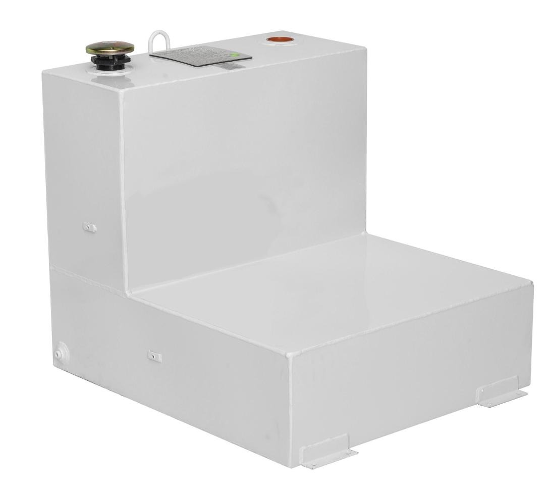 48 Gallon White L-Shaped Steel Liquid Transfer Tank