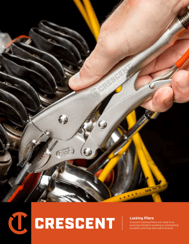 Cover page for the Crescent Locking Pliers product brochure