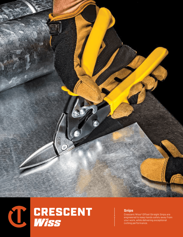 Cover page for Crescent Wiss Offset Straight Aviation Snips product brochure