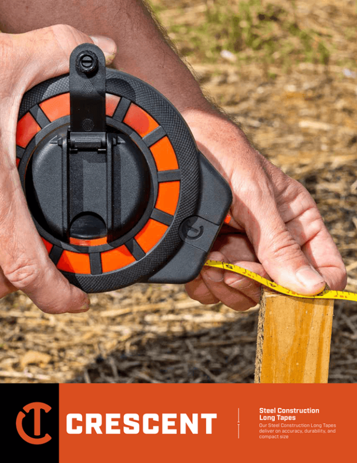 Cover page for the Crescent Steel Construction Long Tapes product brochure