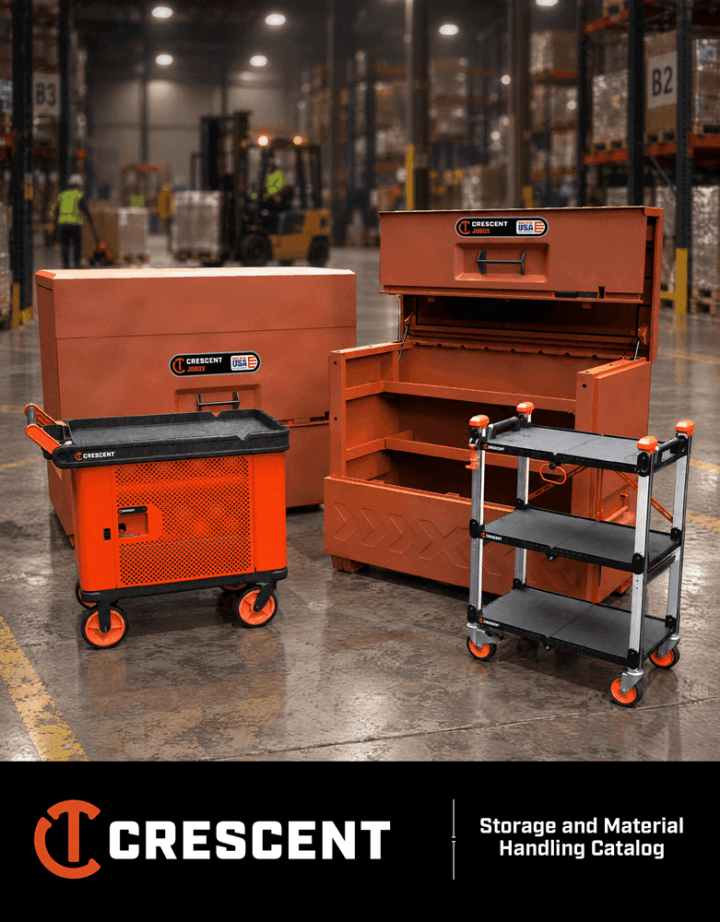 Cover page for the Crescent Storage and Material Handling Catalog