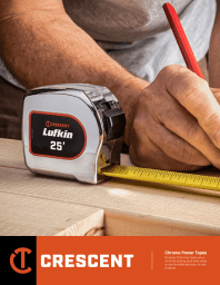 Cover page for the Crescent Lufkin Chrome Power Tape Measures product brochure