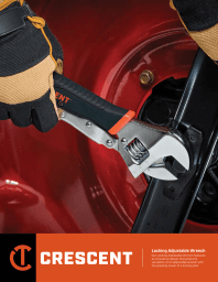 Cover page for the Crescent Locking Adjustable Wrench product brochure