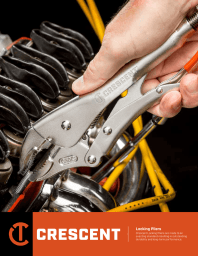 Cover page for the Crescent Locking Pliers product brochure
