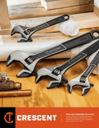 Cover page for the Crescent Wide Jaw Adjustable Wrench brochure