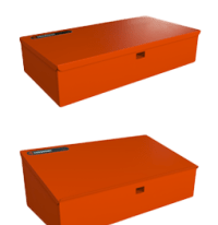 Crescent RAILWORKS flat top workstation and angled top workstation on a transparent background