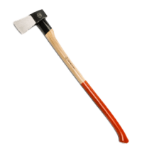 Crescent Wood Splitting Axe with wood handle on a transparent background