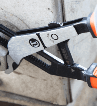 HVAC technician using the Crescent Z2 Auto-Bite 8" tongue and groove pliers, RTAB8CGR