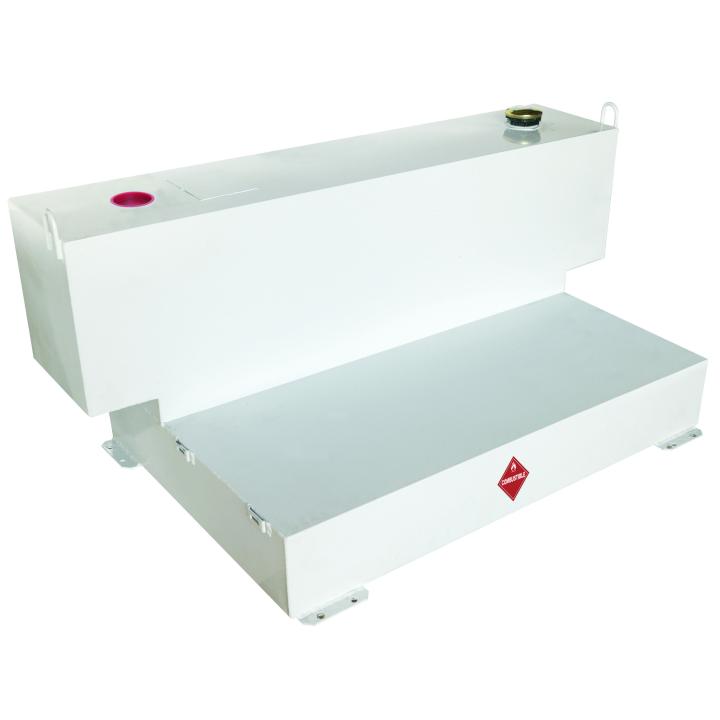 100 Gal L-Shaped Steel Liquid Transfer Tank White