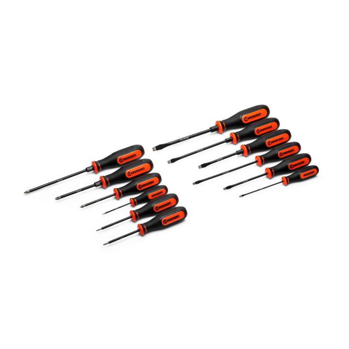 12Piece Diamond Tip Dual Material Screwdriver Set | Crescent