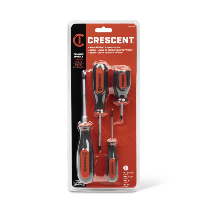 4 Piece Philips Dual Material Screwdriver Set | Crescent