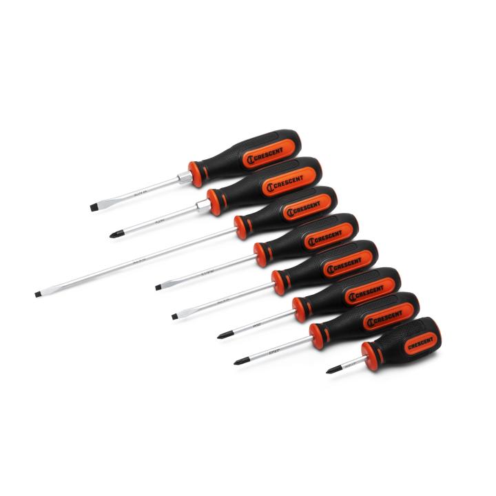 8 Piece Dual Material Screwdriver Set | Crescent 8 Piece Dual Material Screwdriver Set | Crescent