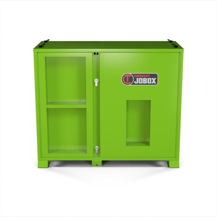 Image of the 72" Onsite PPE Storage Cabinet showing the front side of the green cabinet on a white background.