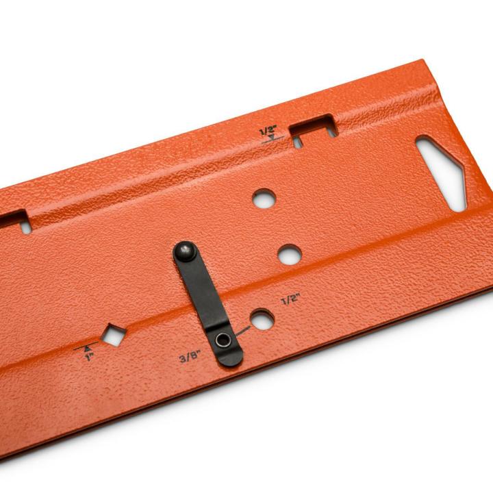 Close up view of the 18 Folding Tool showing the size markings on the front