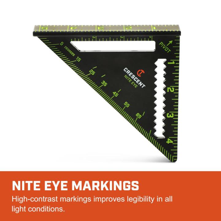 CTS04 4.5-inch NITE EYE™ trim square close-up highlighting high-contrast markings that improve legibility in all light conditions.