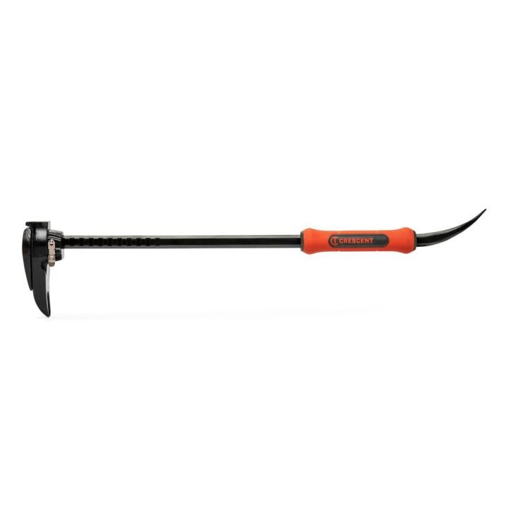 Image of the Crescent 24" adjustable head with the adjustable jaws  towards the left side and the nail puller towards the right side