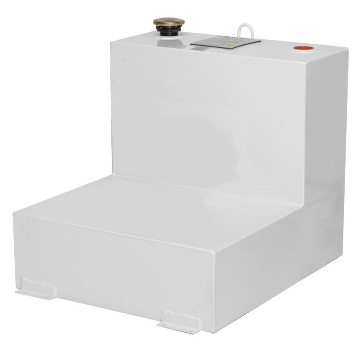 48 Gallon White L-Shaped Steel Liquid Transfer Tank