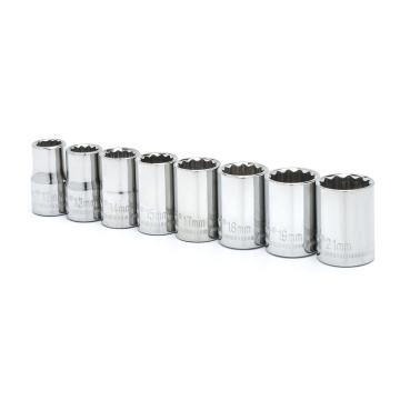 Image of 8 Pc. 1/2" Drive 12 Point Standard Metric Socket Set - Crescent