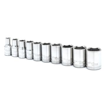 Image of 10 Pc. 1/4" Drive 6 Point Standard Metric Socket Set - Crescent