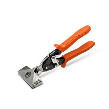 Image of the CTH3SFT Hand Seamer with integrated folding tool with the grips toward the lower left side and the orange handles towards the upper right side of the image