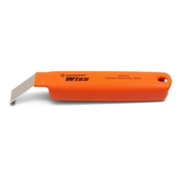 Side view of the Crescent orange siding removal tool.