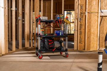 Loaded SITERUNNER cart sitting in a new home build