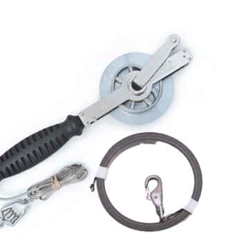 Crescent Lufkin replacement reel and replacement tape blade on a white background